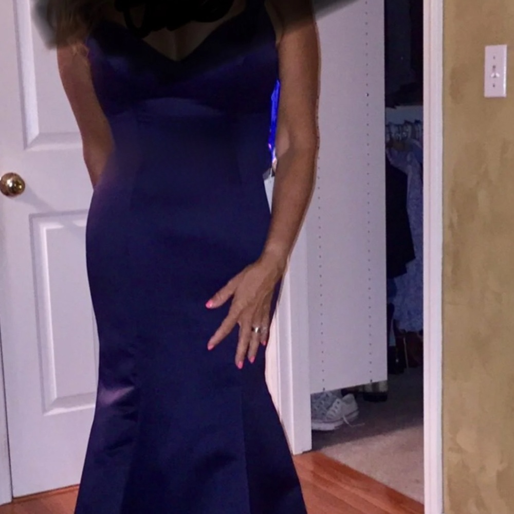 Mori Lee Navy Evening Maxi Gown BRAND NEW